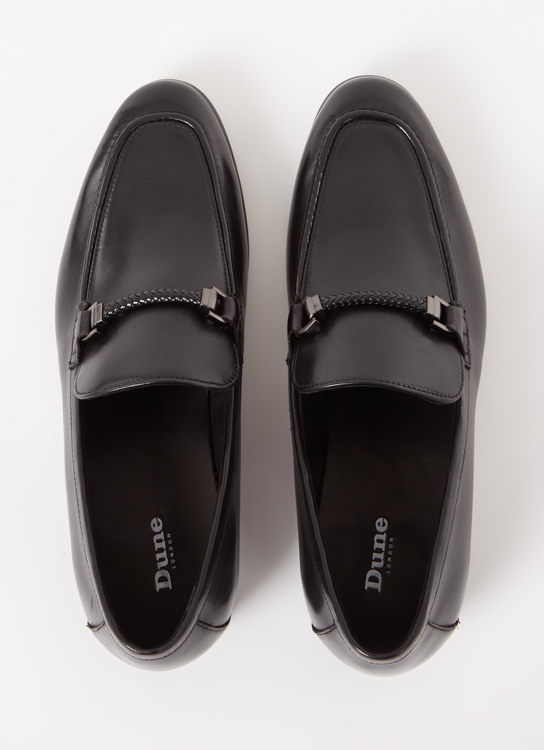 Dune London Scilly loafer van leer met horsebit - detail 2 zwart