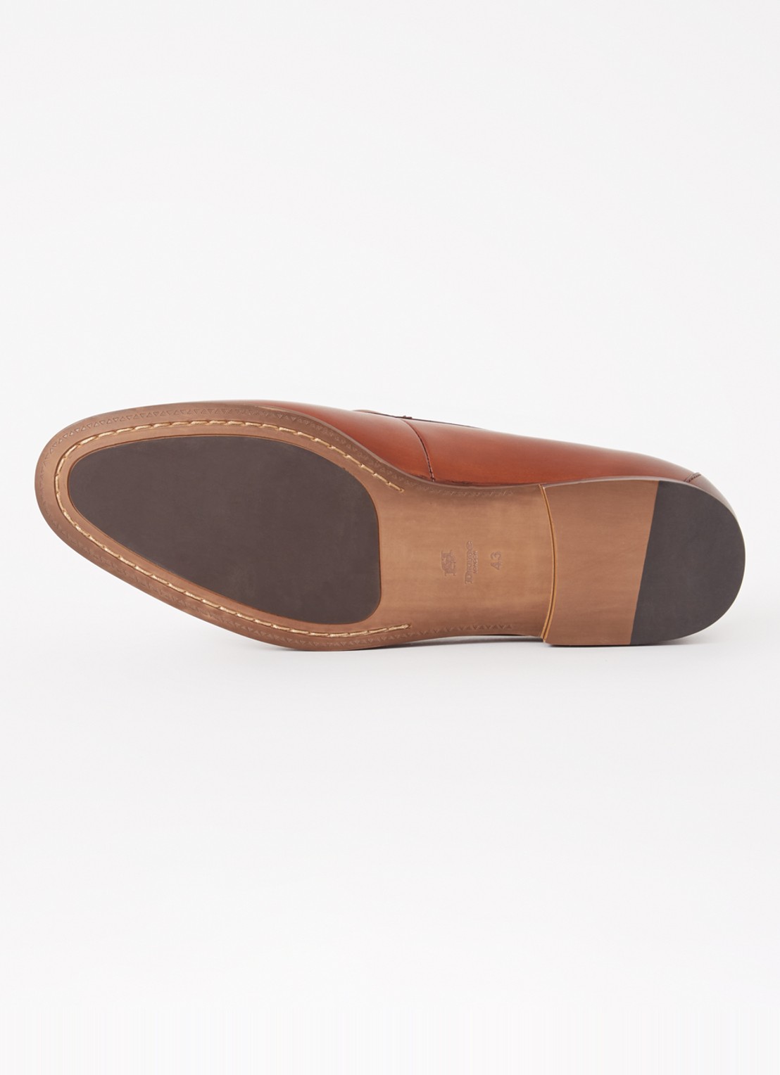Dune London Scilly loafer van leer met horsebit - detail 5 hazelnootbruin