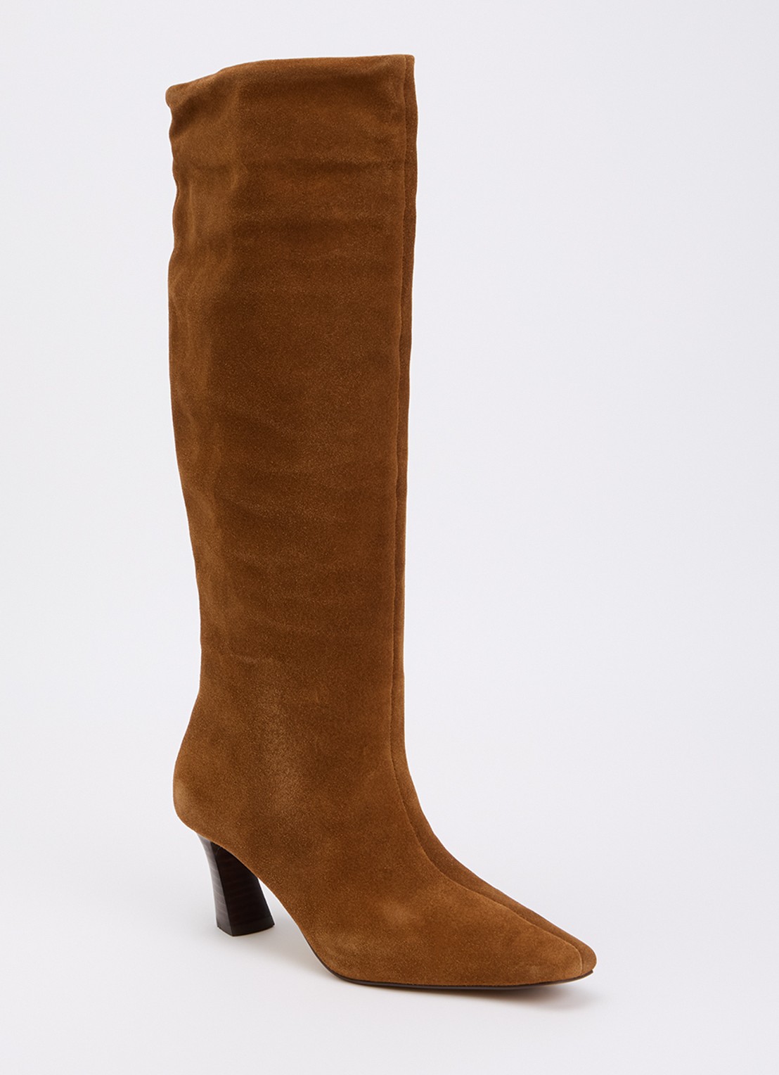 Dune London Selinni laars van leer - voorkant cognac