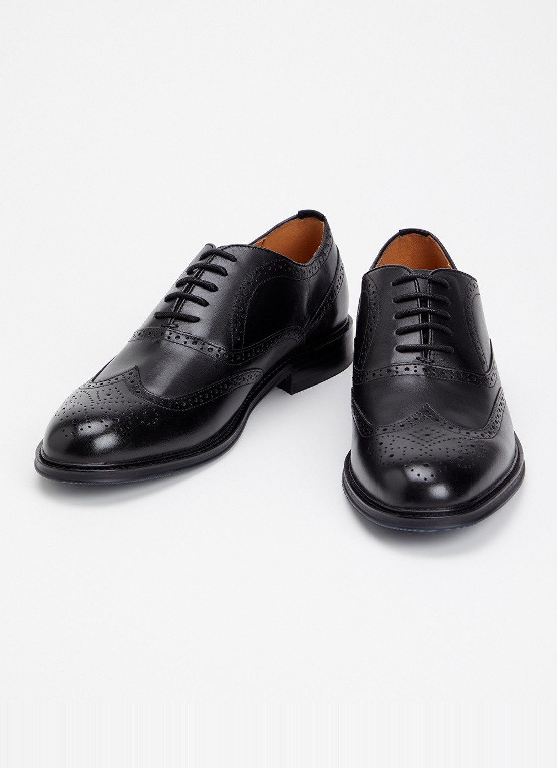 Dune London Senser brogue van leer  - detail zwart