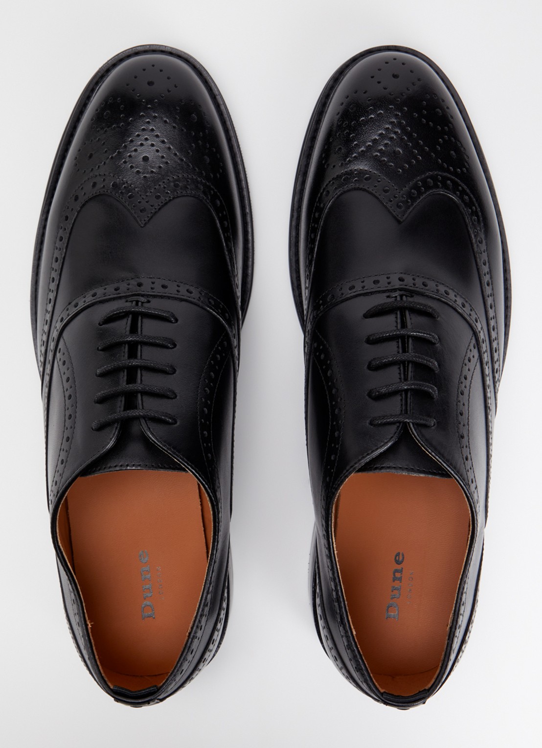 Dune London Senser brogue van leer  - detail 2 zwart