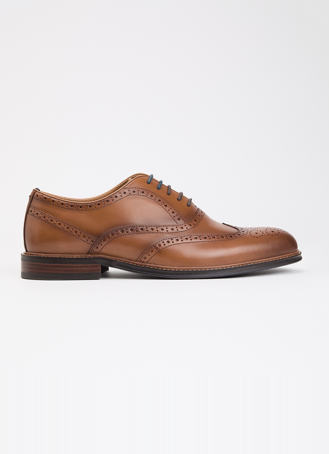 Dune London Senser brogue van leer  - voorkant 5 bruin