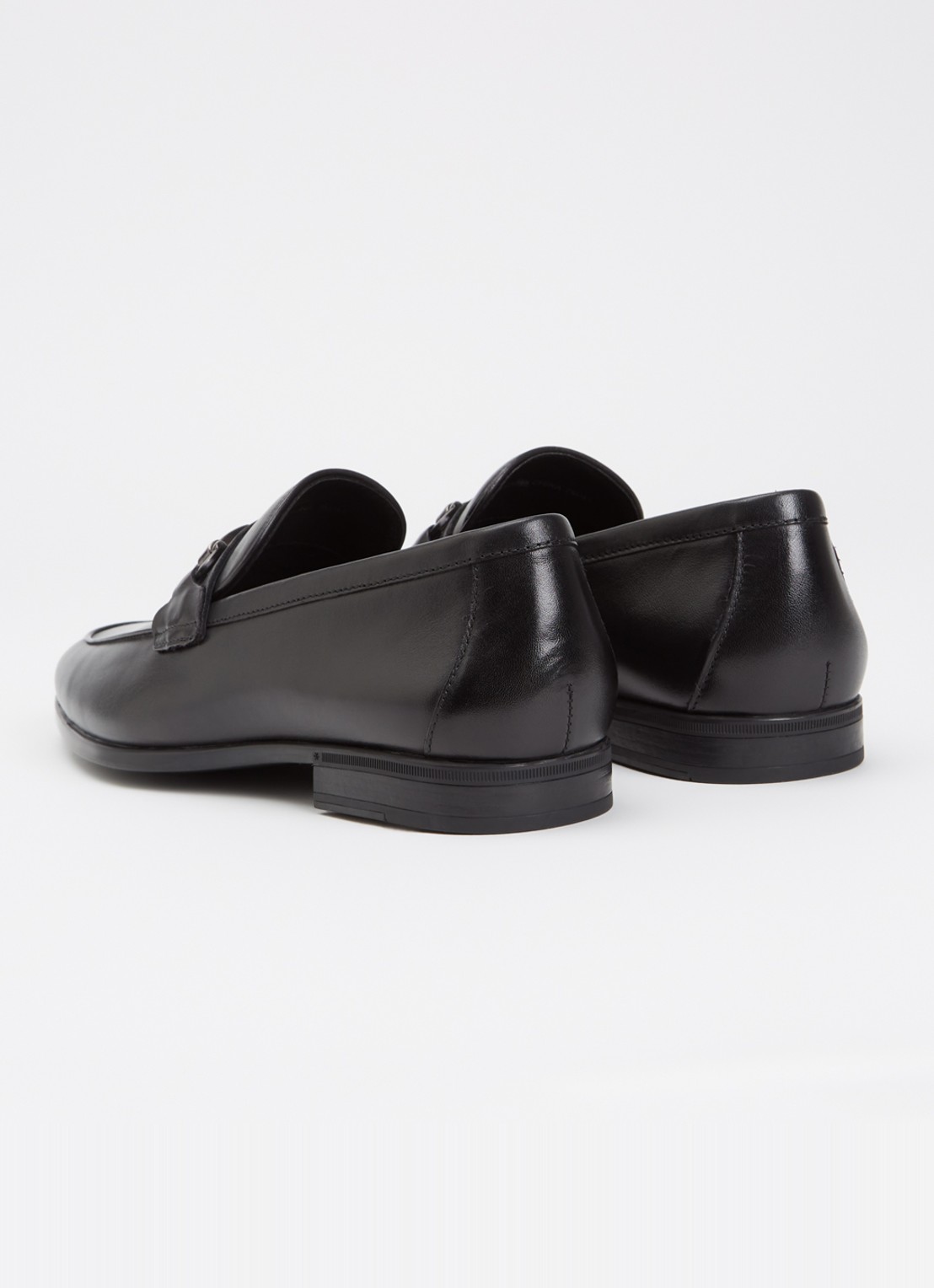 Dune London Seymore loafer van leer met horsebit - achterkant zwart