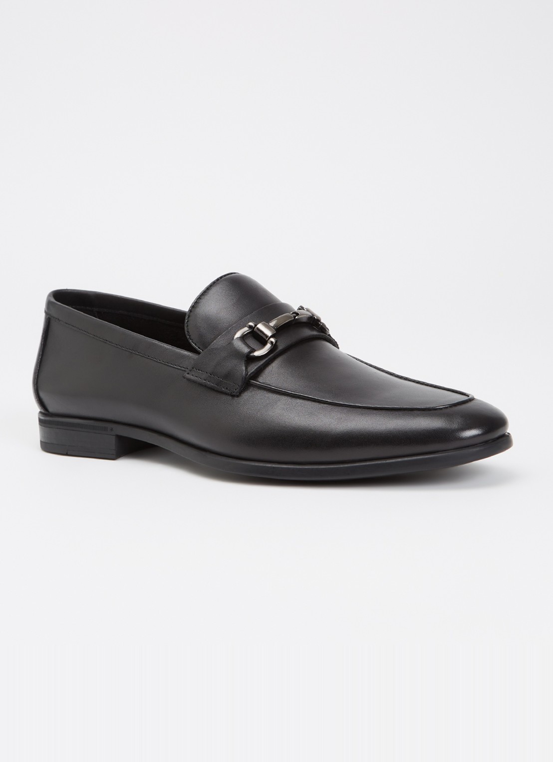 Dune London Seymore loafer van leer met horsebit - voorkant 5 zwart