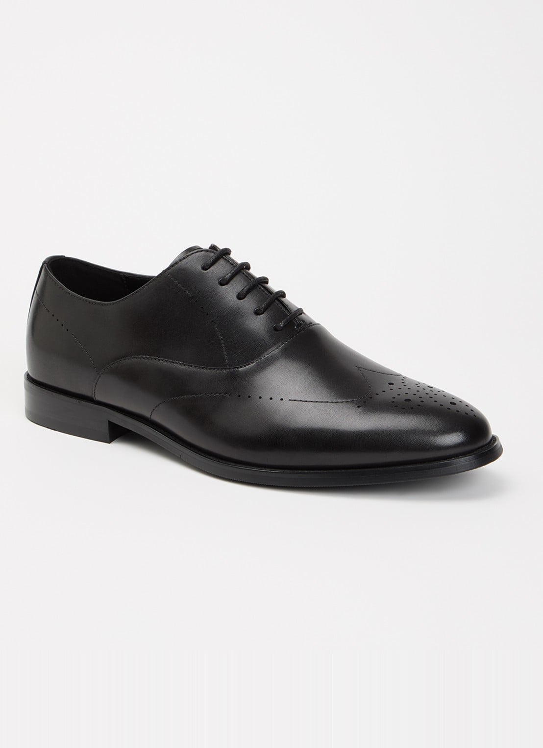 Dune London Shaay veterschoen van leer - voorkant 5 zwart