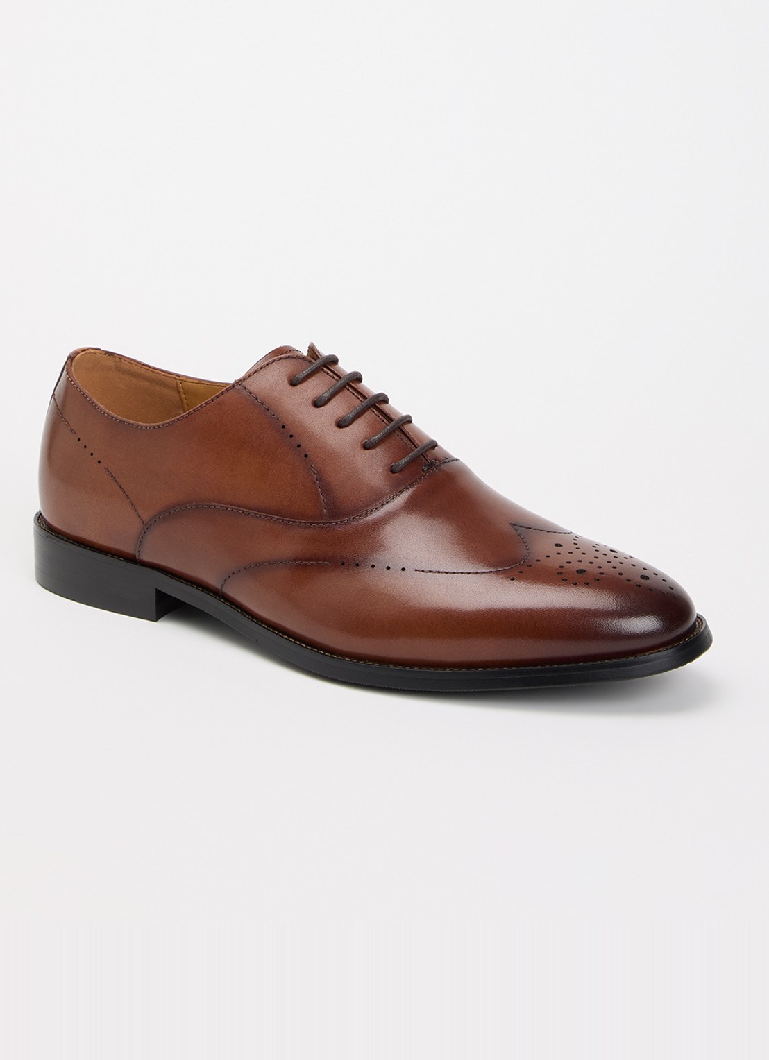 Dune London Shaay veterschoen van leer - voorkant 2 bruin