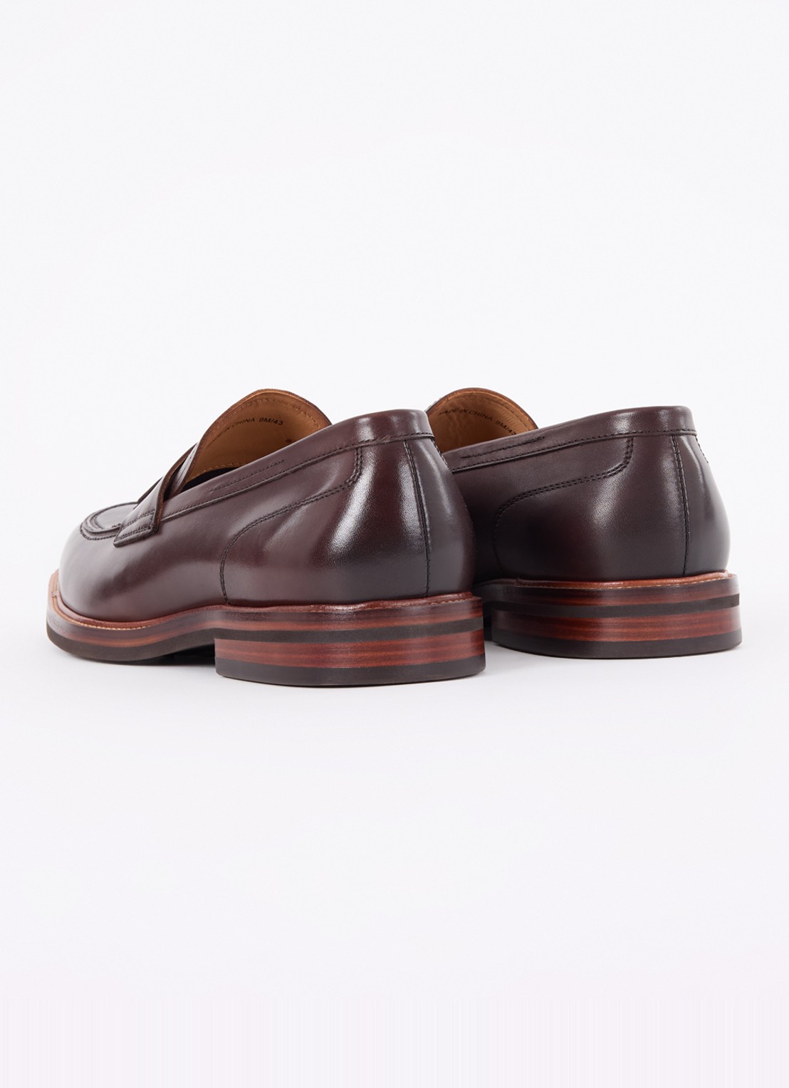 Dune London Shaw loafer  - achterkant donkerbruin