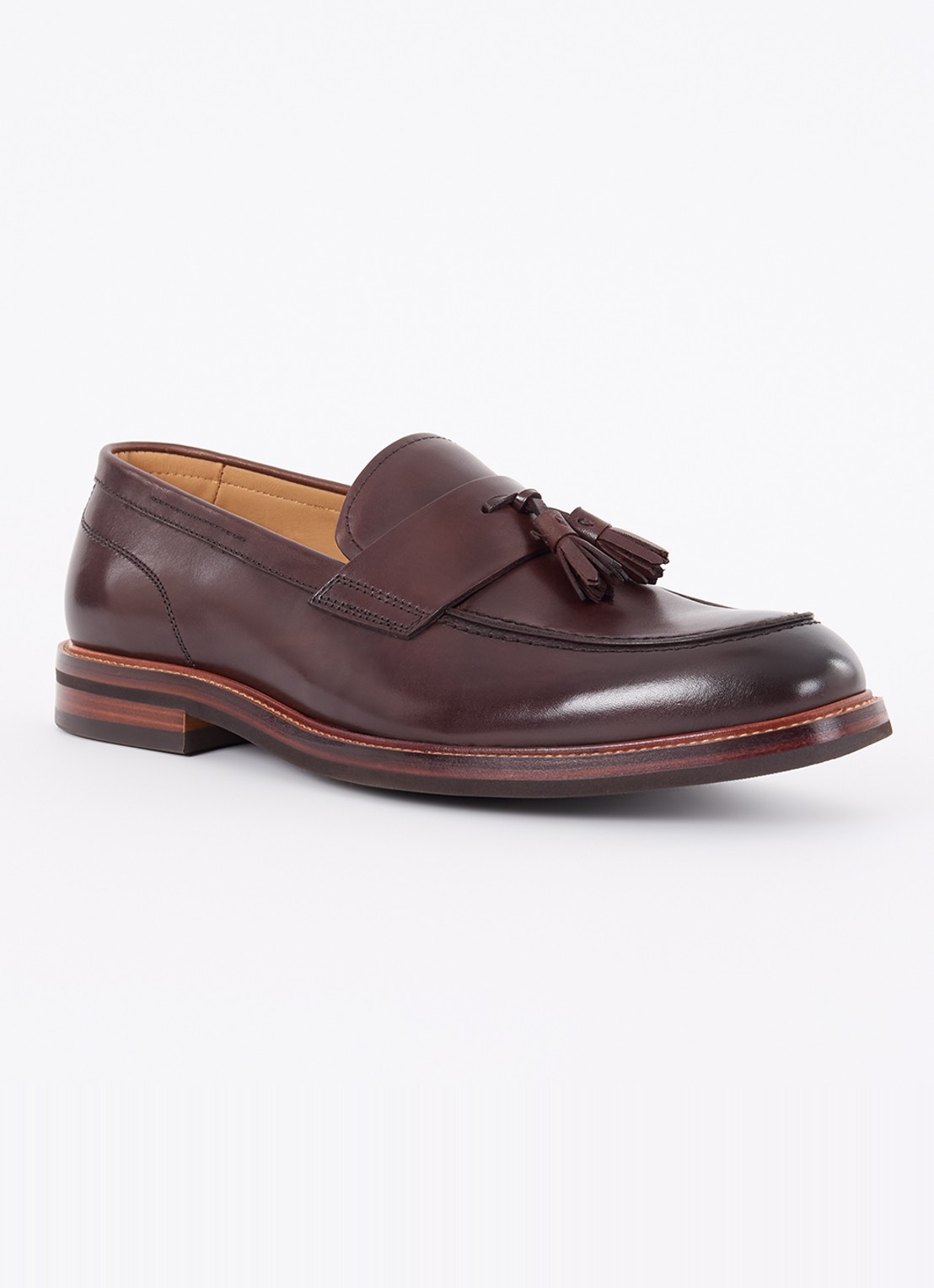 Dune London Shaw loafer  - voorkant 5 donkerbruin