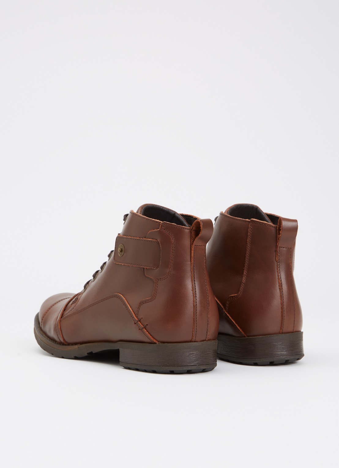 Dune London Simon veterboot van leer - achterkant 4 kastanjebruin