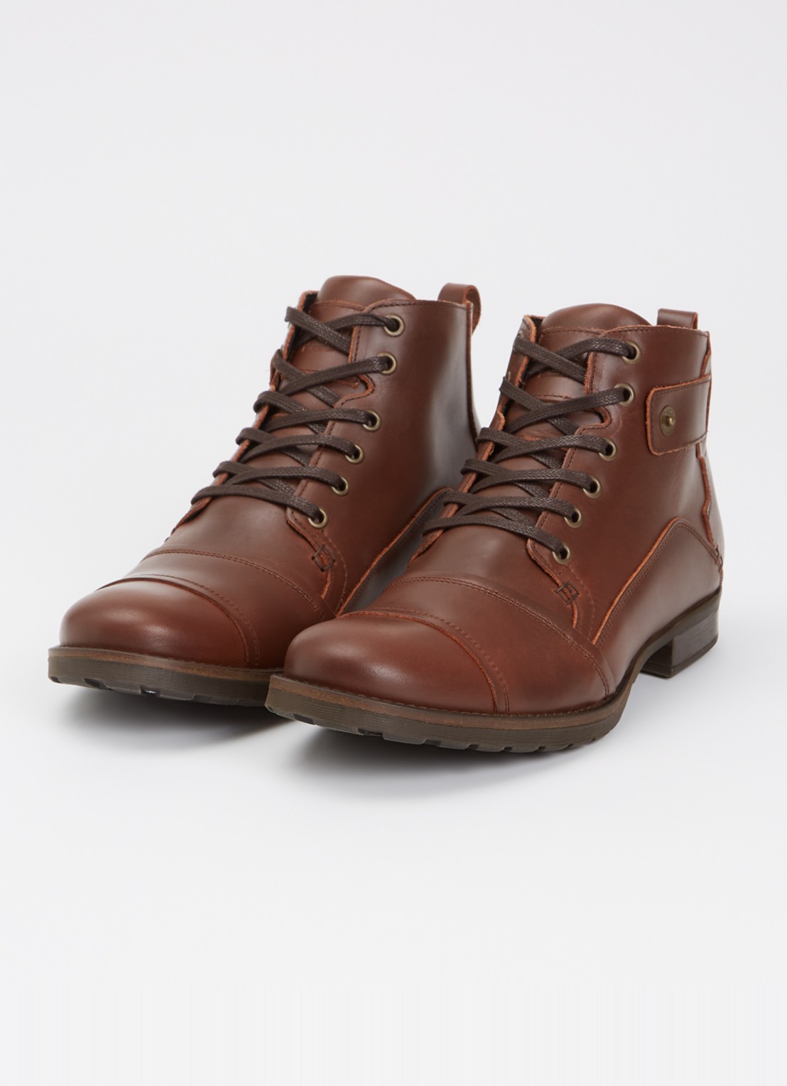 Dune London Simon veterboot van leer - detail kastanjebruin