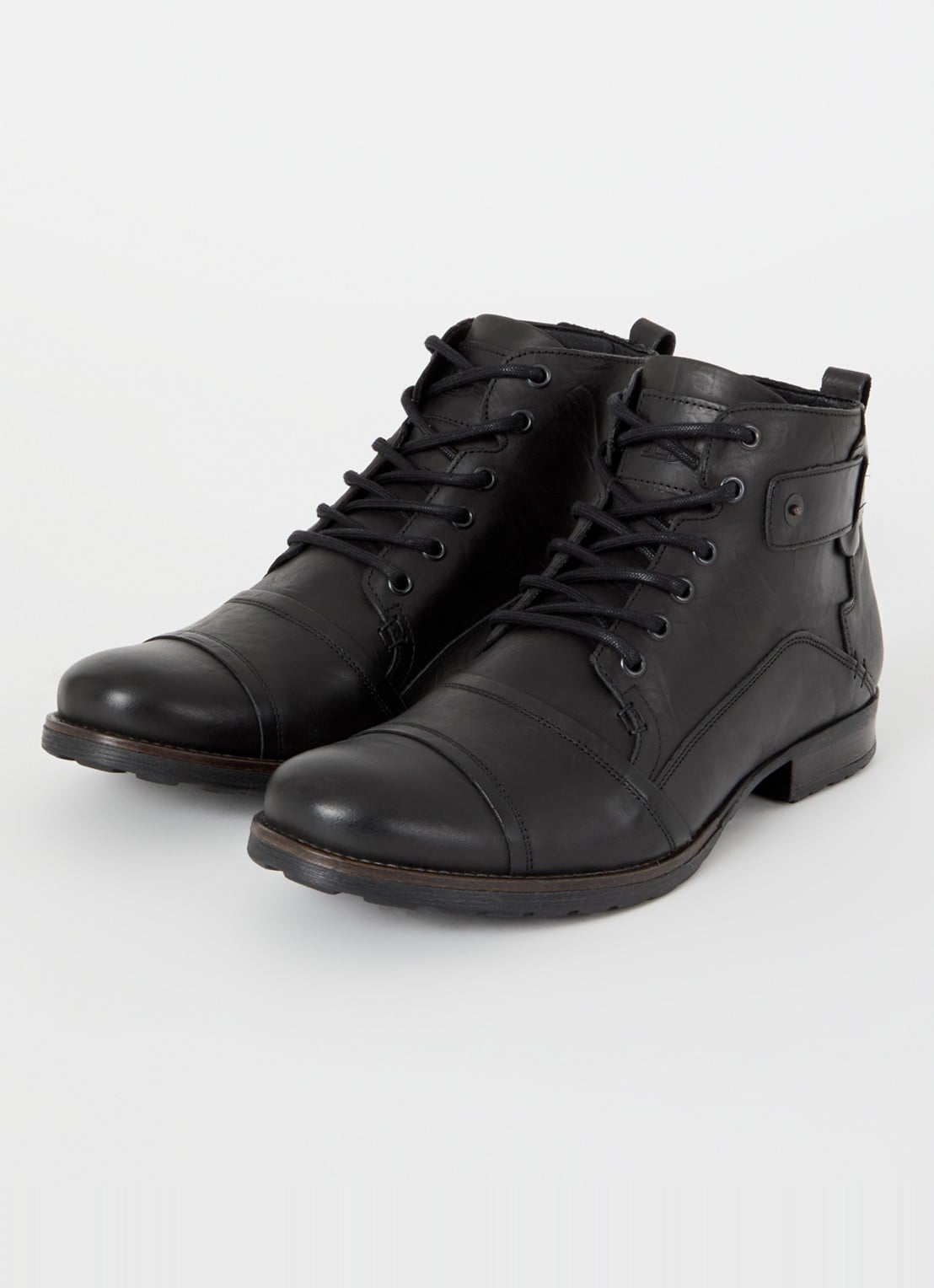 Dune London Simon veterboot van leer - detail 3 zwart
