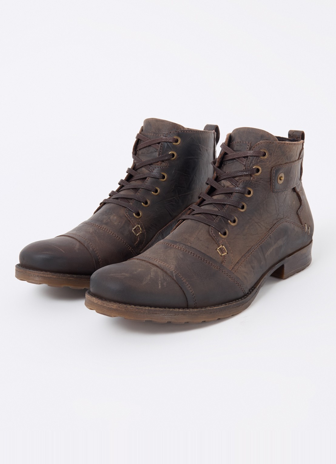 Dune London Simon veterboot van leer - detail 3 donkerbruin