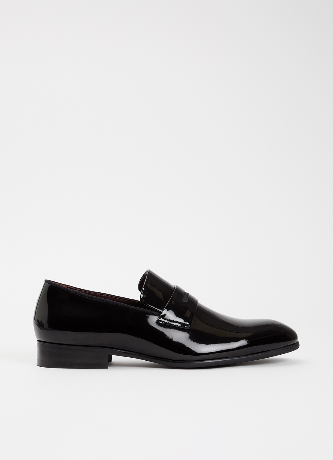 Dune London Simpso loafer van lakleer - voorkant zwart