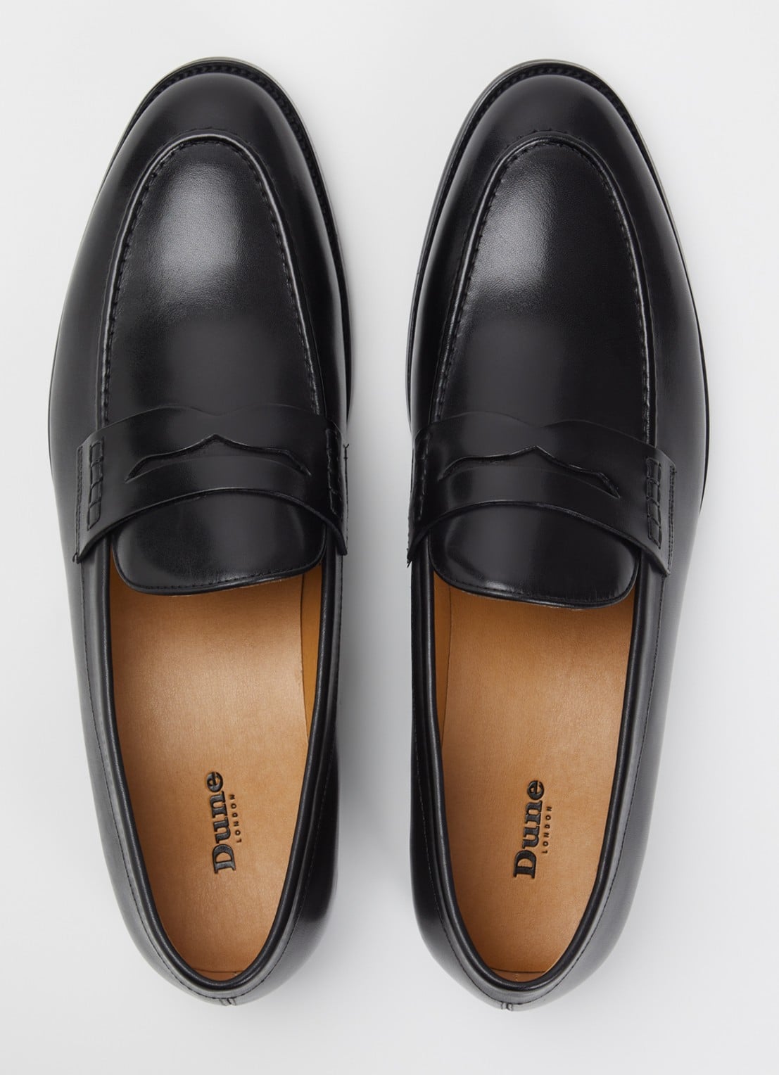 Dune London Skylers loafer van leer - detail 4 zwart