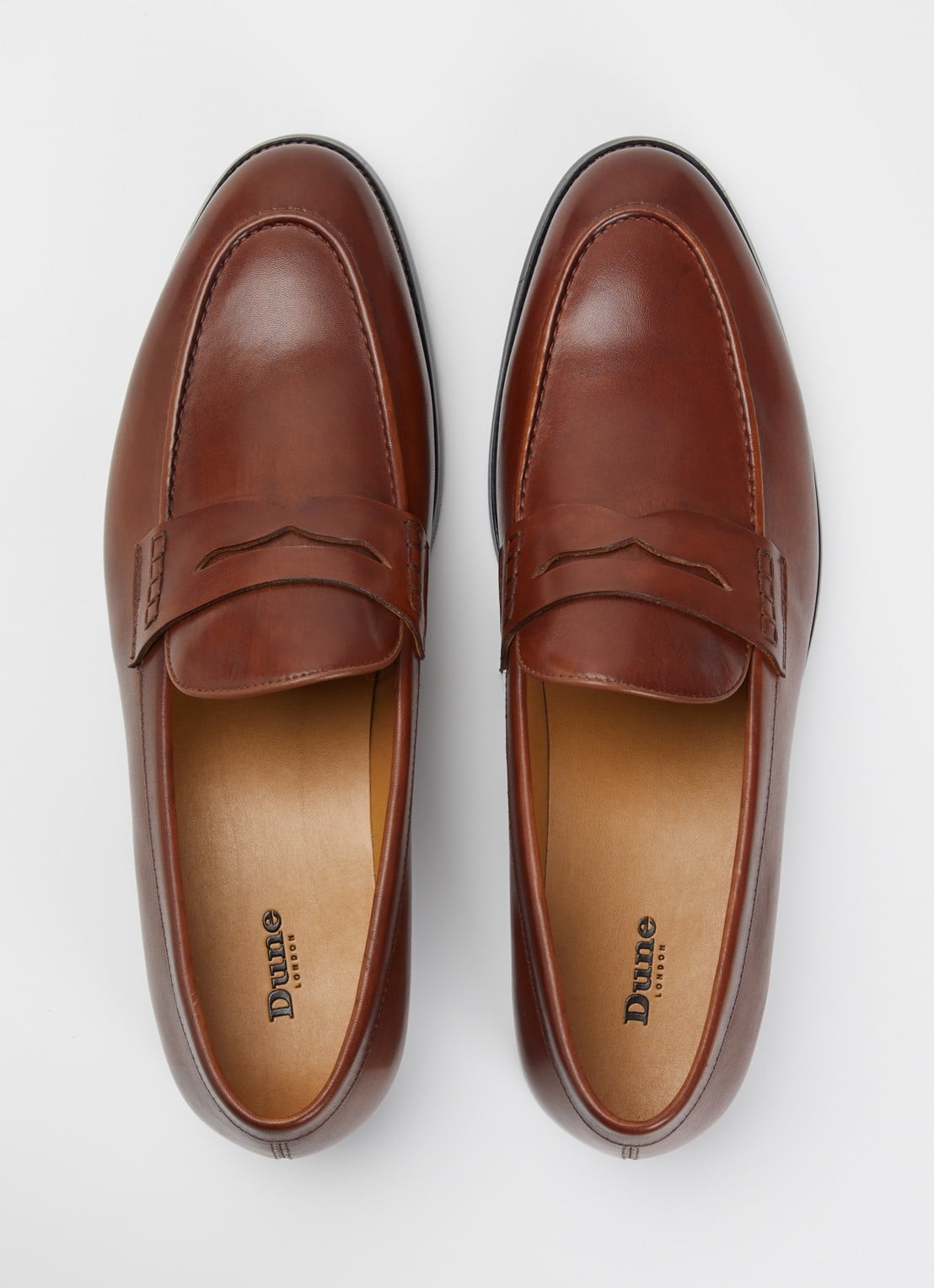 Dune London Skylers loafer van leer - detail 4 bruin