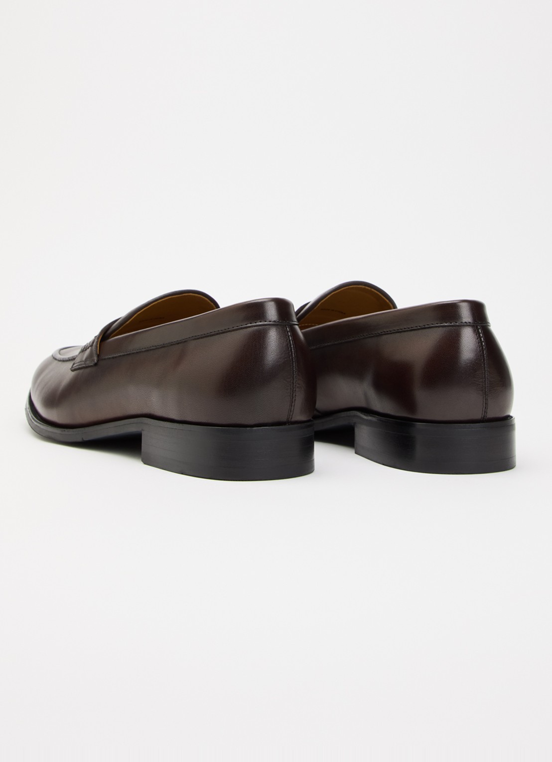 Dune London Skylers loafer van leer - achterkant 5 donkerbruin
