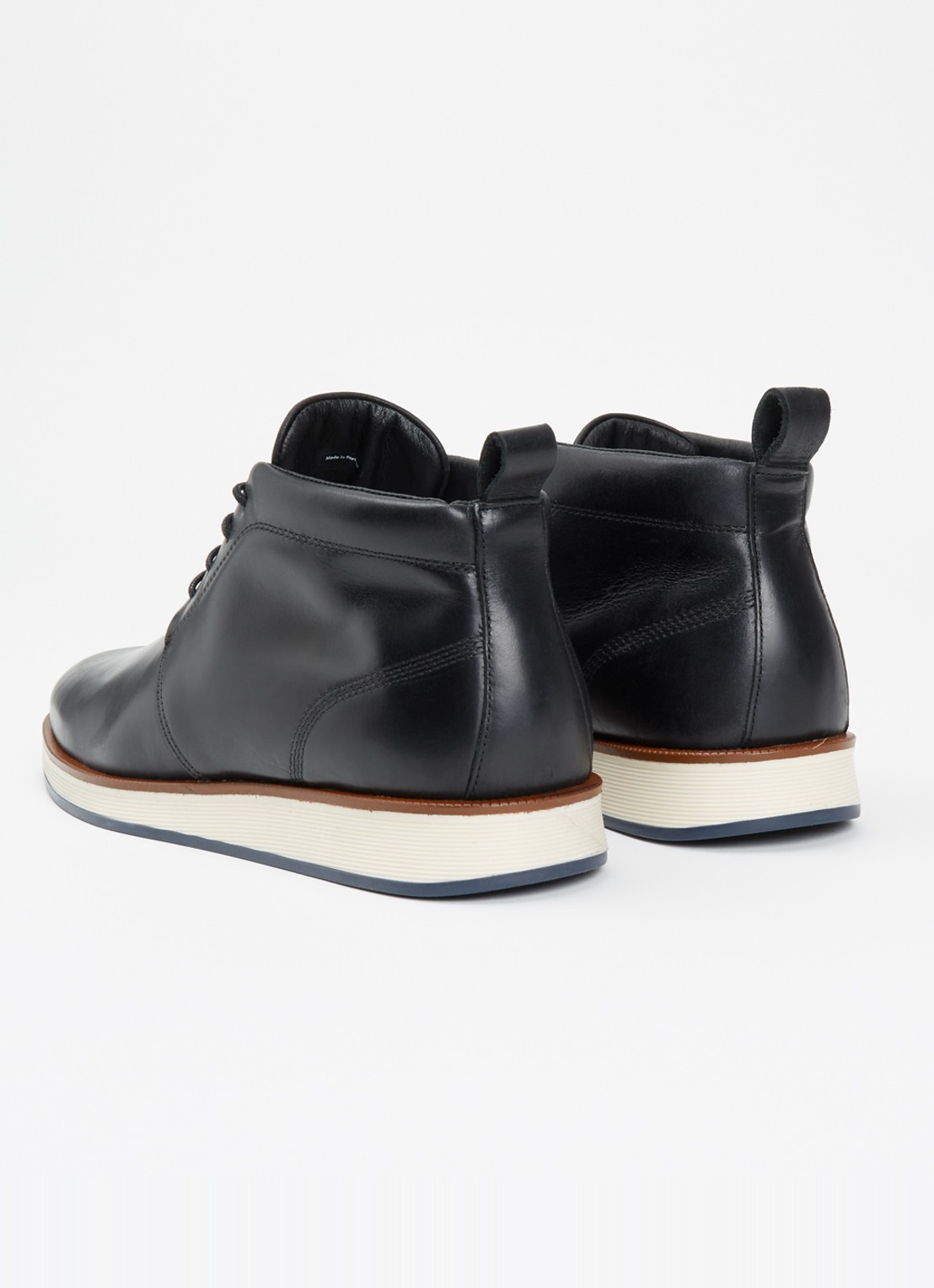 Dune London Smoky veterschoen van leer - achterkant zwart