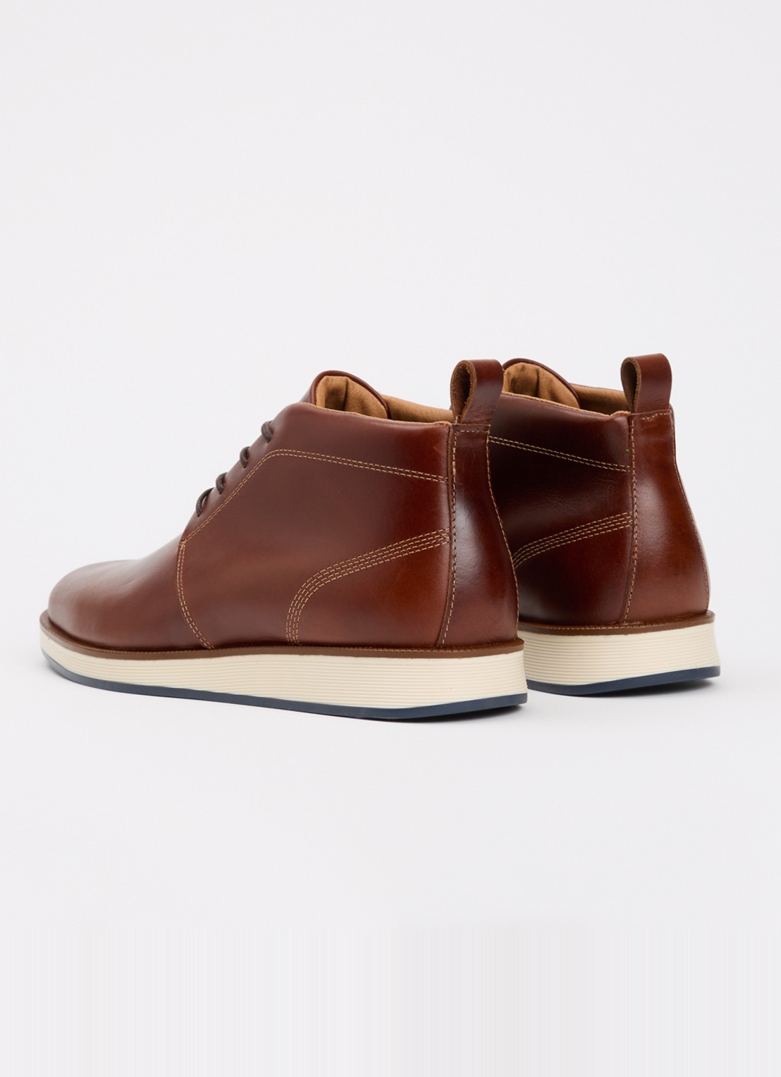 Dune London Smoky veterschoen van leer - achterkant 2 bruin