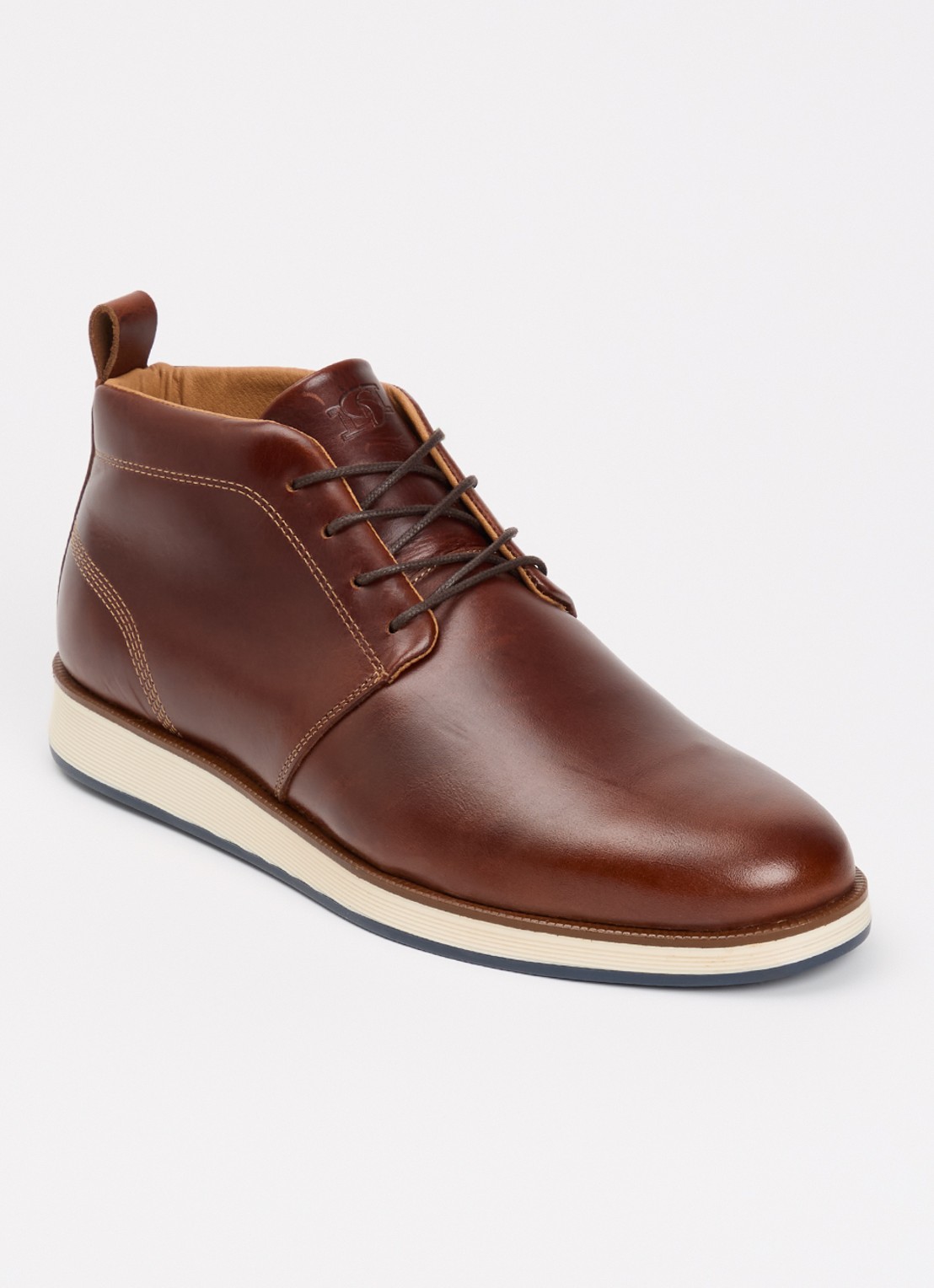 Dune London Smoky veterschoen van leer - voorkant bruin