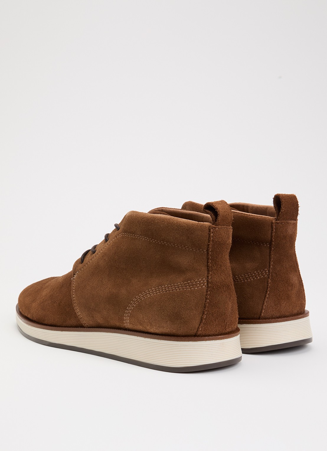 Dune London Smoky veterschoen van leer - achterkant 2 hazelnootbruin