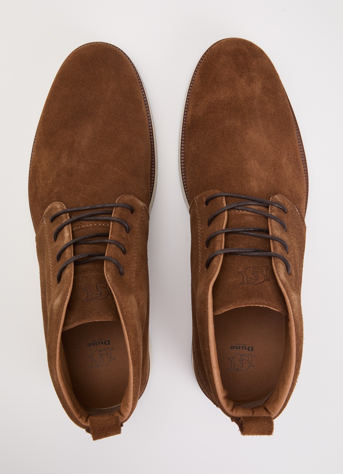 Dune London Smoky veterschoen van leer - detail 4 hazelnootbruin