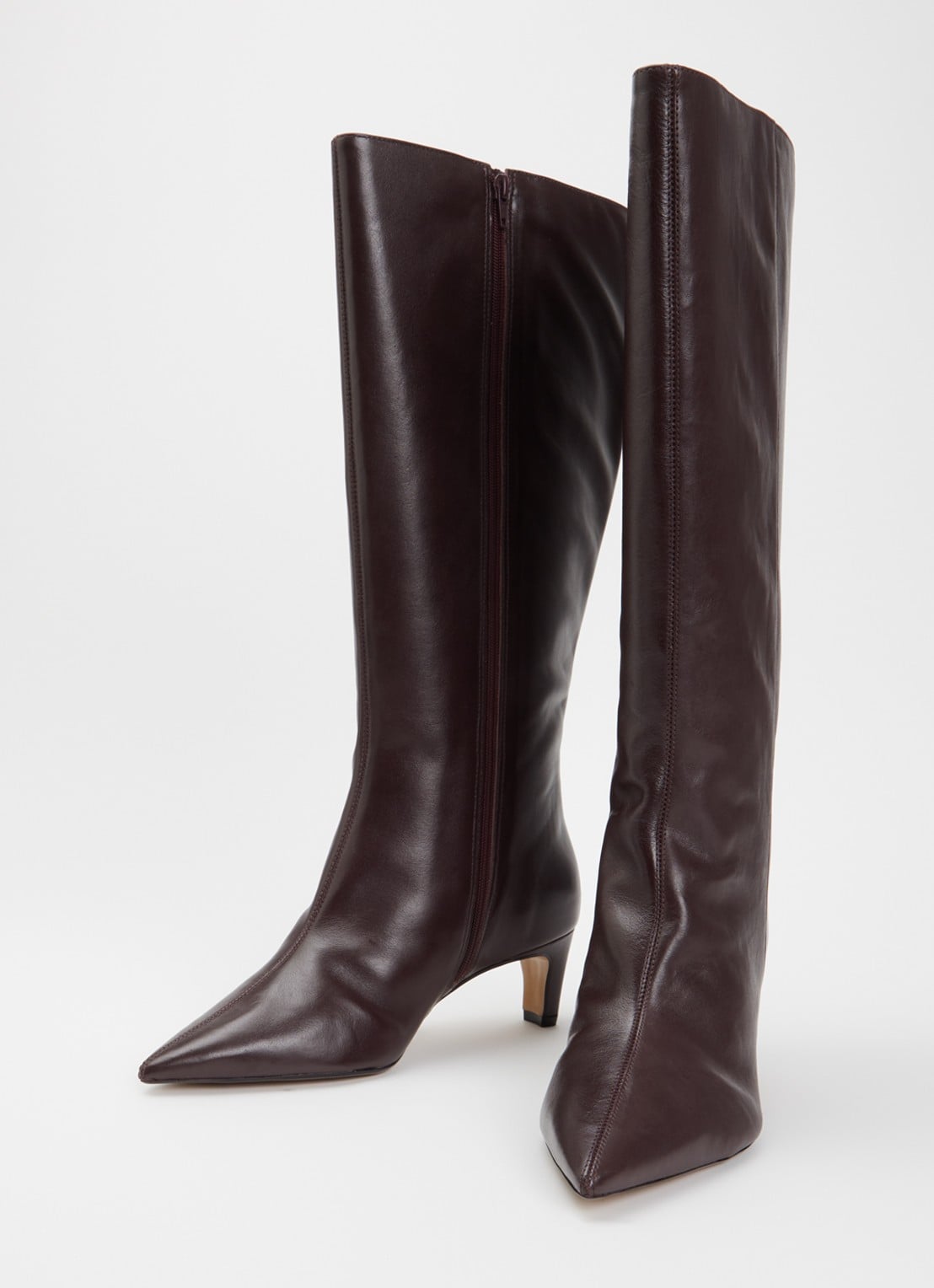 Dune London Smoulder laars van leer - detail aubergine