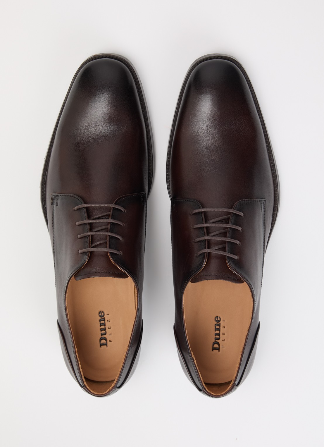 Dune London Sole veterschoen van leer - detail 4 donkerbruin