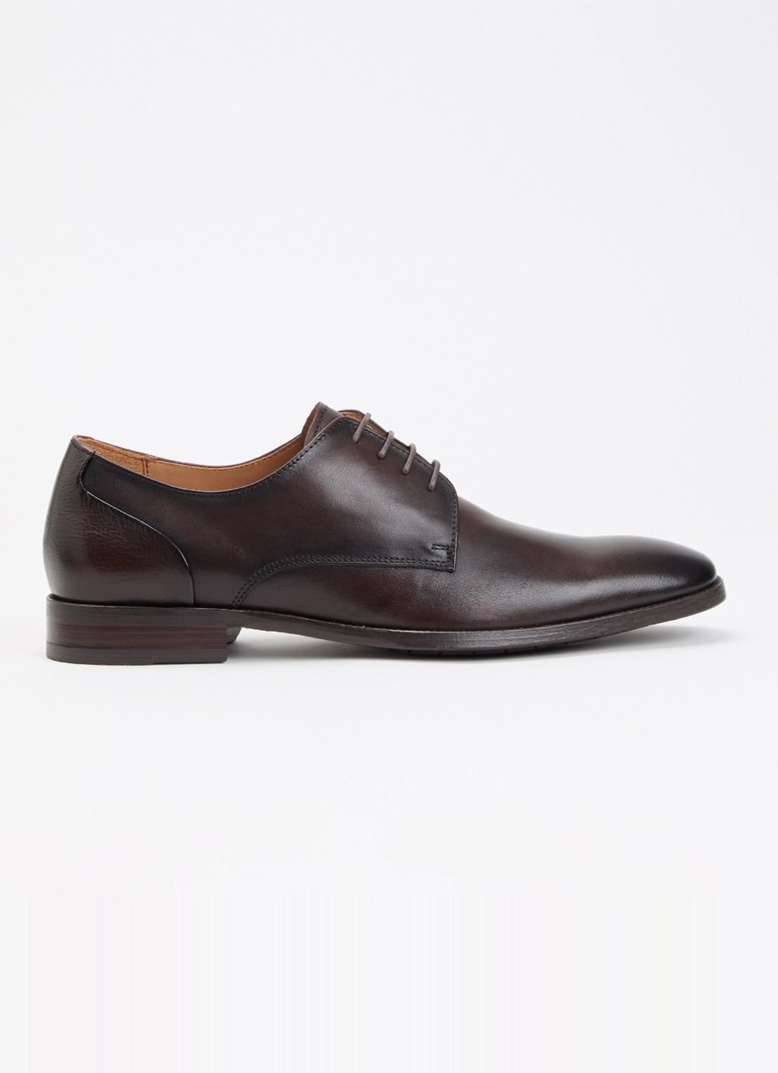 Dune London Sole veterschoen van leer - voorkant donkerbruin