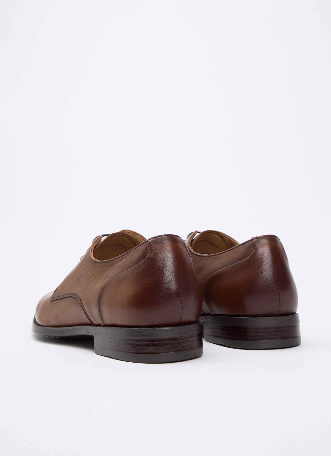 Dune London Sole veterschoen van leer - achterkant 2 cognac
