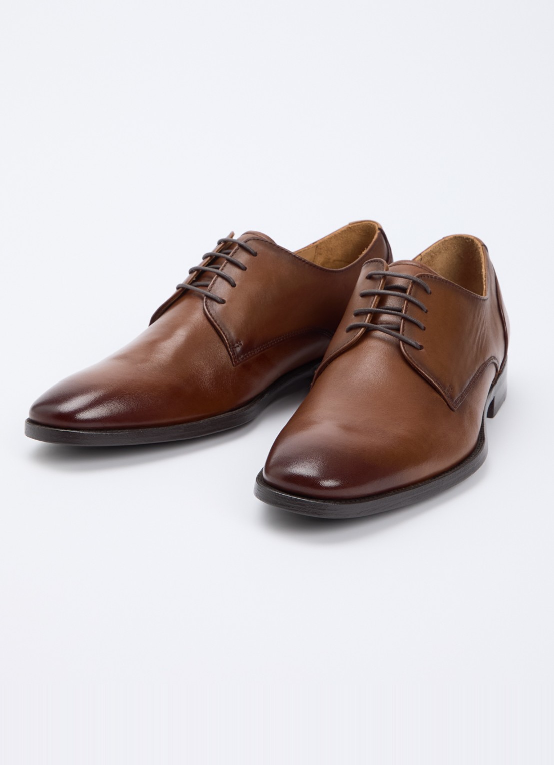 Dune London Sole veterschoen van leer - detail 3 cognac