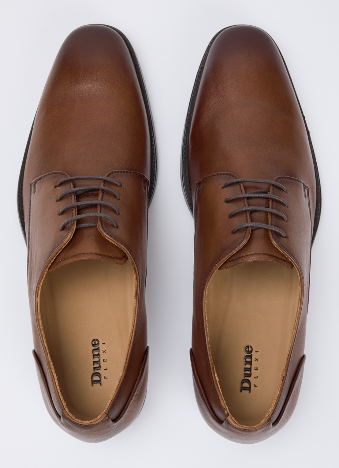 Dune London Sole veterschoen van leer - detail 4 cognac