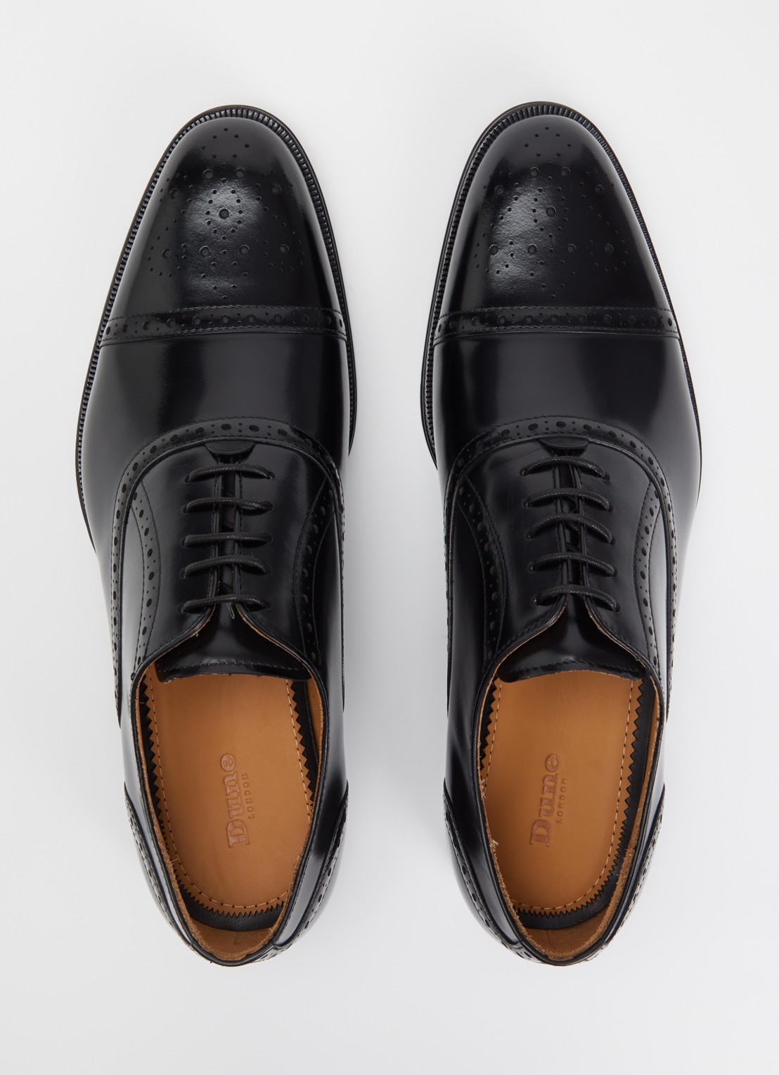 Dune London Soliders brogue van leer - detail 4 zwart