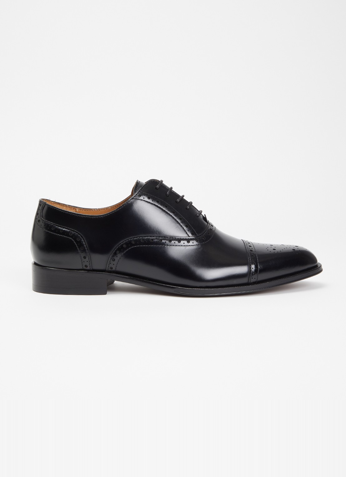 Dune London Soliders brogue van leer - voorkant zwart