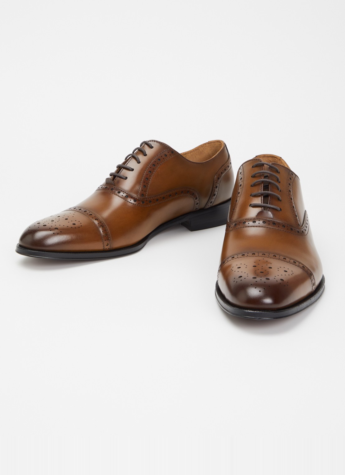 Dune London Soliders brogue van leer - detail bruin