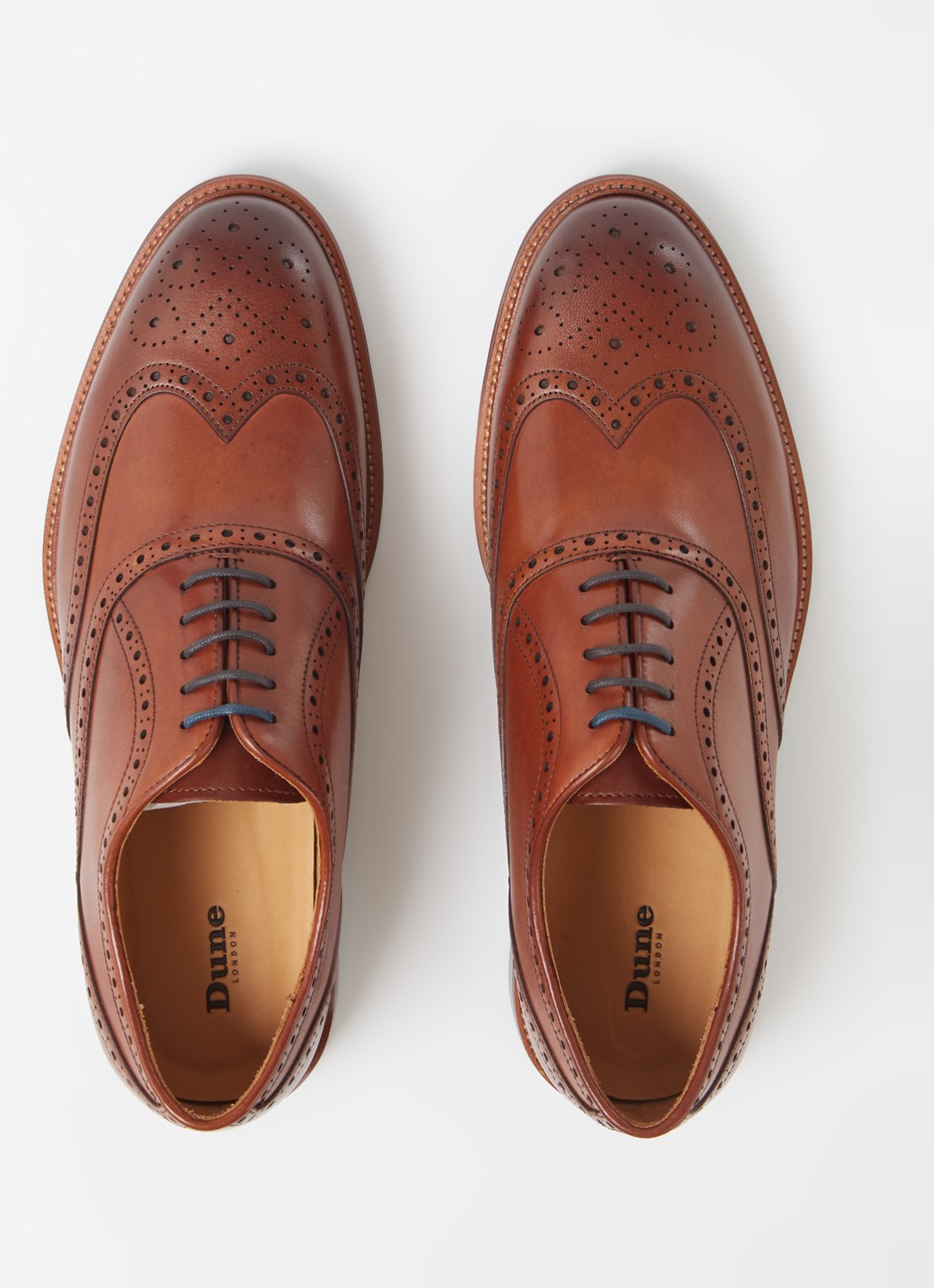 Dune London Solihull brogue van leer  - detail 4 hazelnootbruin