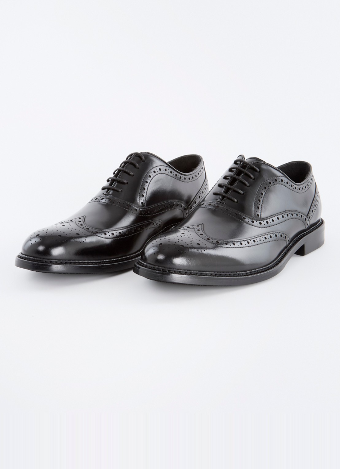 Dune London Solihull brogue van leer  - detail 2 zwart