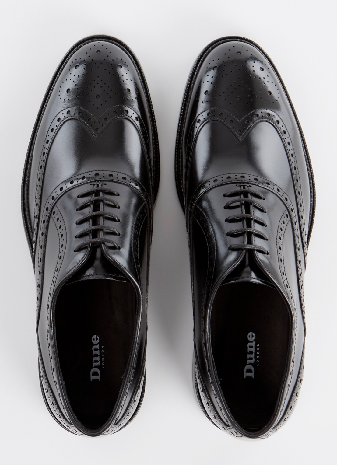 Dune London Solihull brogue van leer  - detail 3 zwart