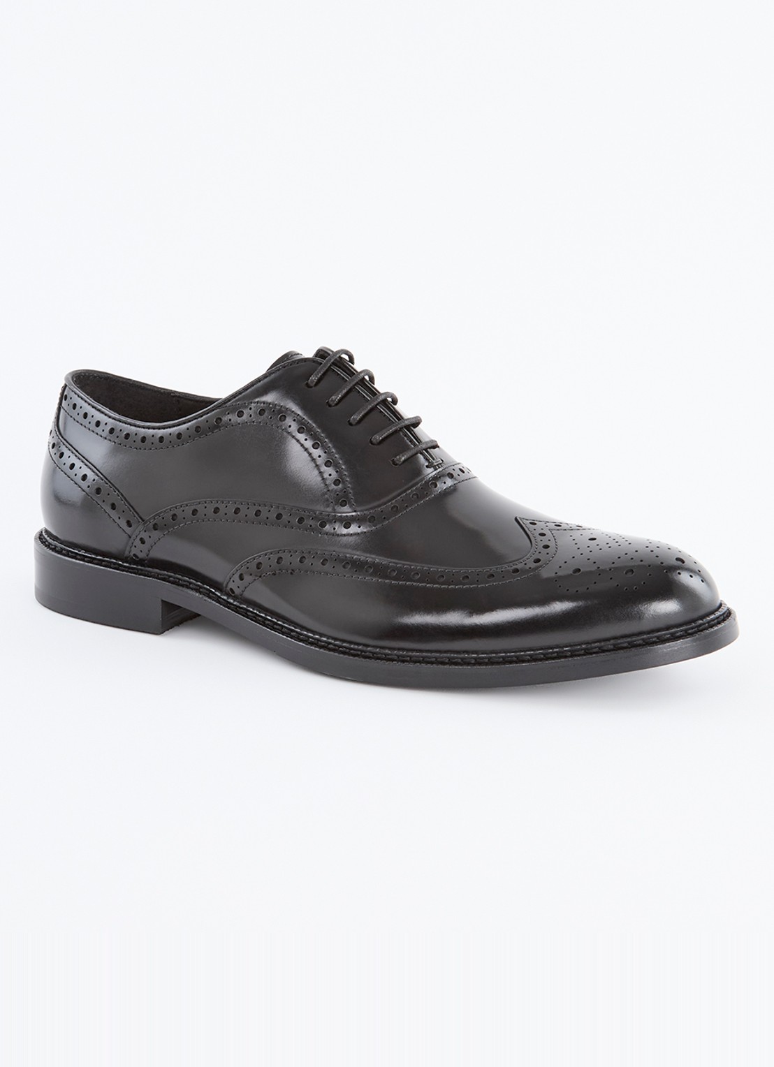 Dune London Solihull brogue van leer  - voorkant 5 zwart