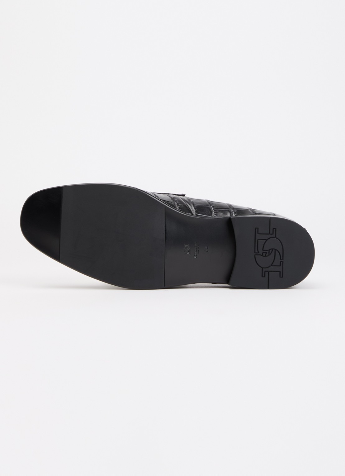 Dune London Son loafer van leer met crocostructuur - detail 5 zwart