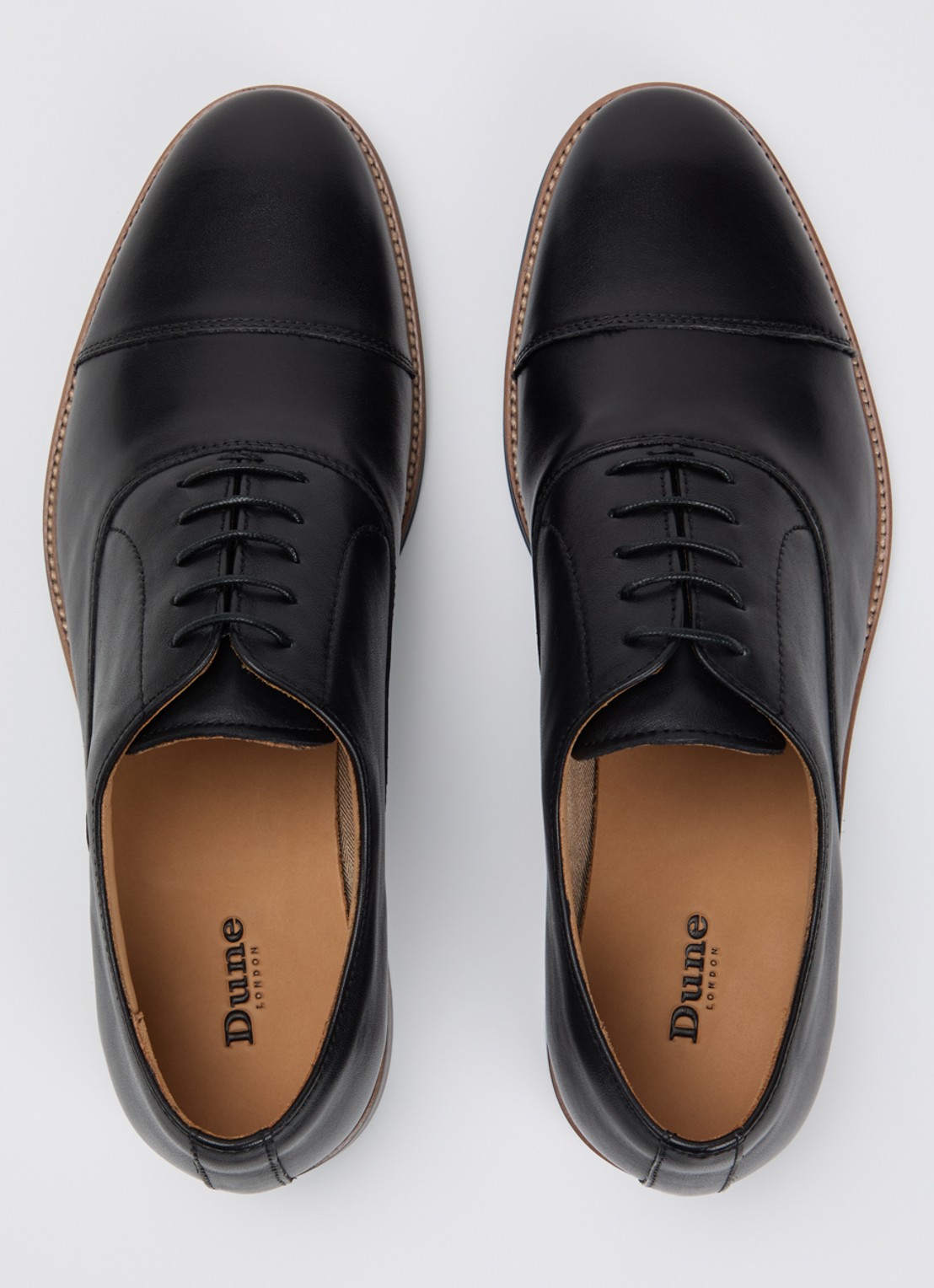 Dune London Stanlakes veterschoen van leer  - detail 3 zwart