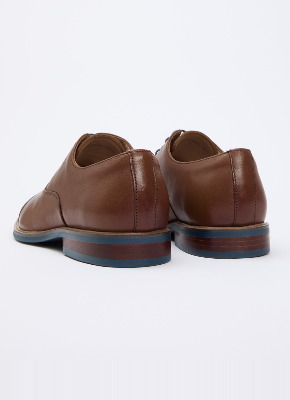 Dune London Stanlakes veterschoen van leer  - achterkant 5 cognac