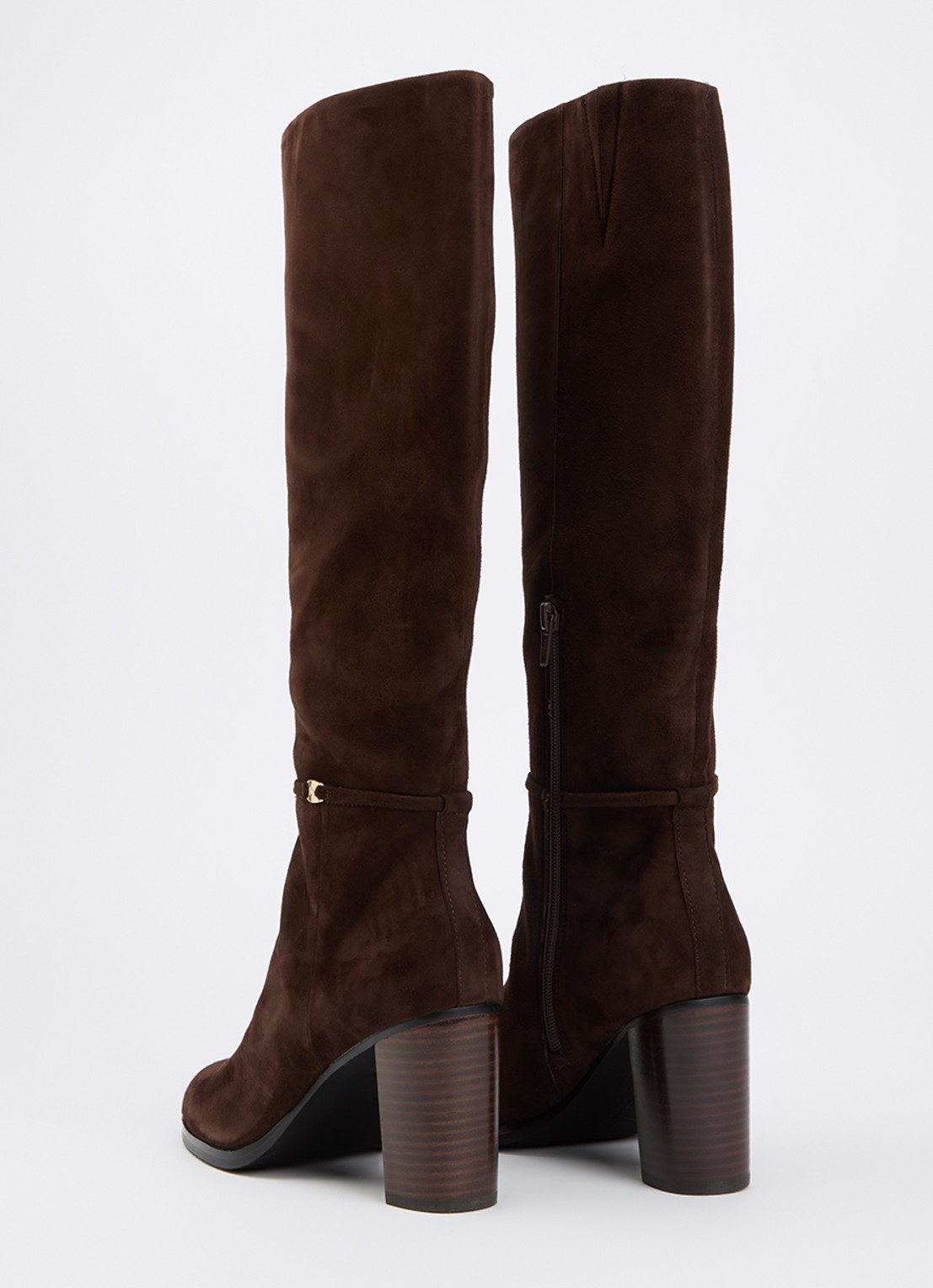 Dune London Starlling laars van leer met gesp detail - achterkant 3 donkerbruin