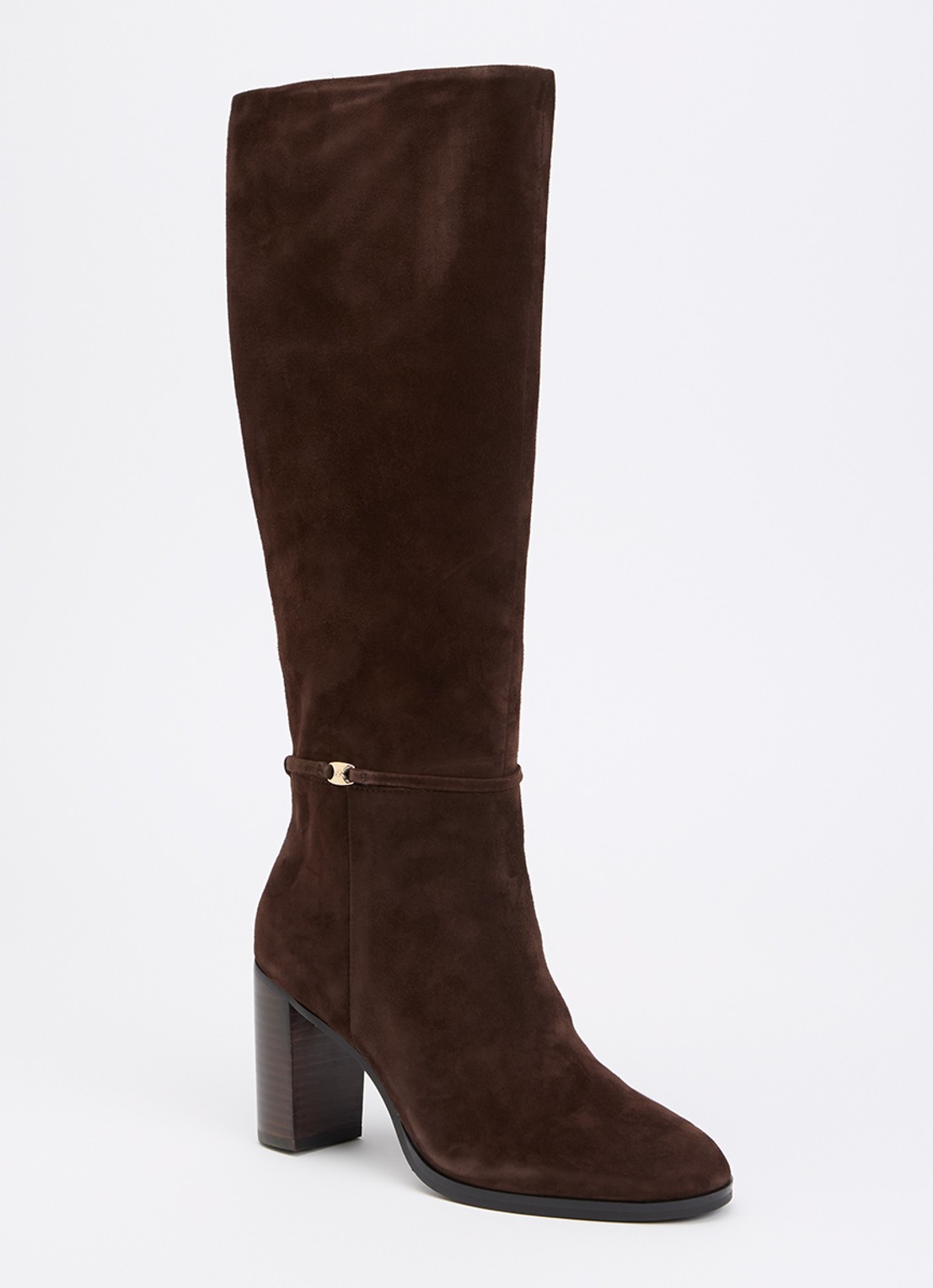Dune London Starlling laars van leer met gesp detail - voorkant 4 donkerbruin