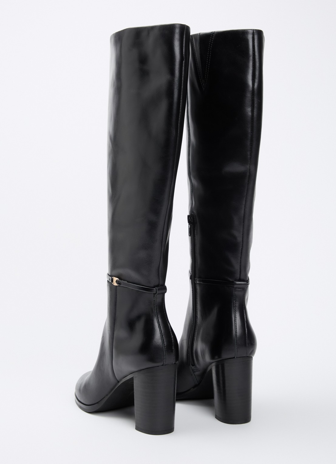 Dune London Starlling laars van leer met gesp detail - achterkant zwart