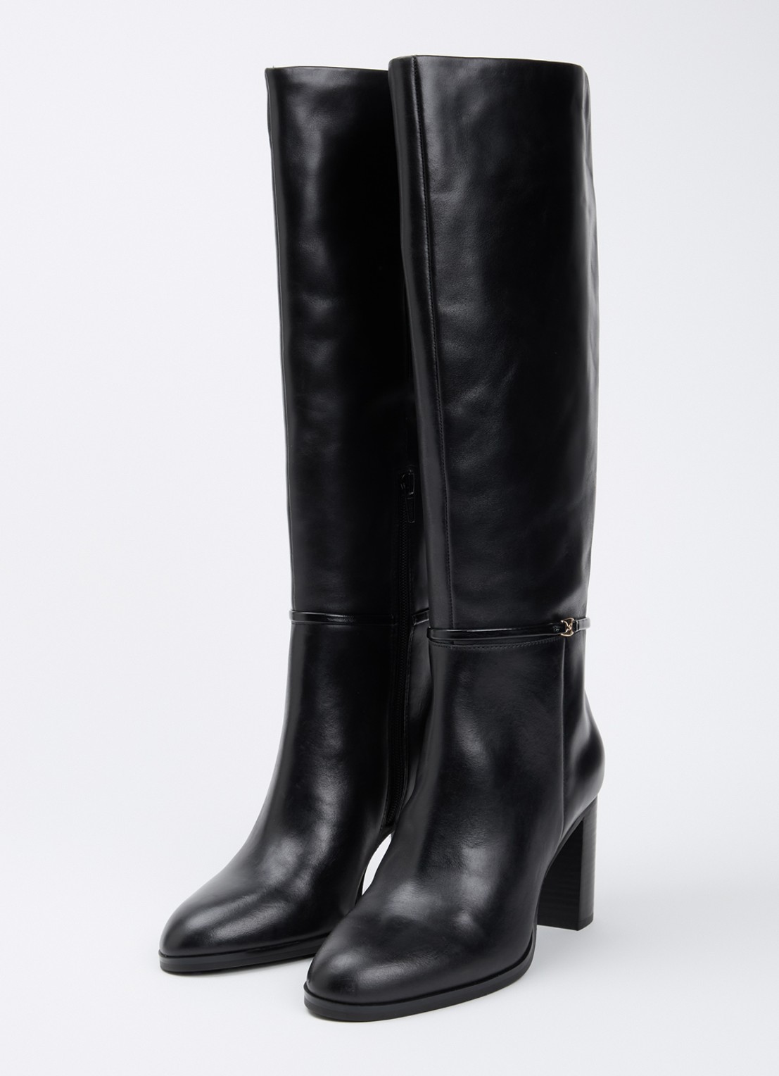 Dune London Starlling laars van leer met gesp detail - detail 3 zwart
