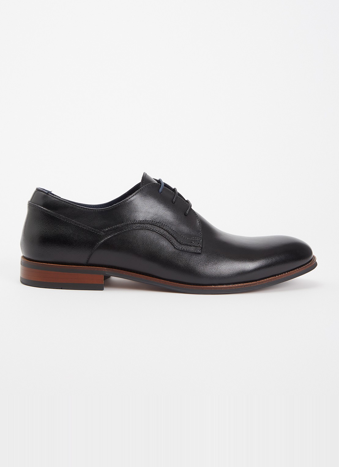 Dune London Stenton veterschoen van leer - voorkant 5 zwart