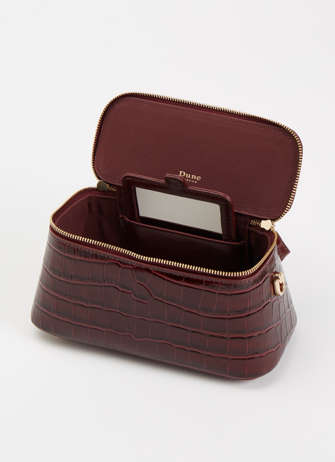 Dune London Successful make-up tas met afneembare schouderriem - detail 3 bordeauxrood