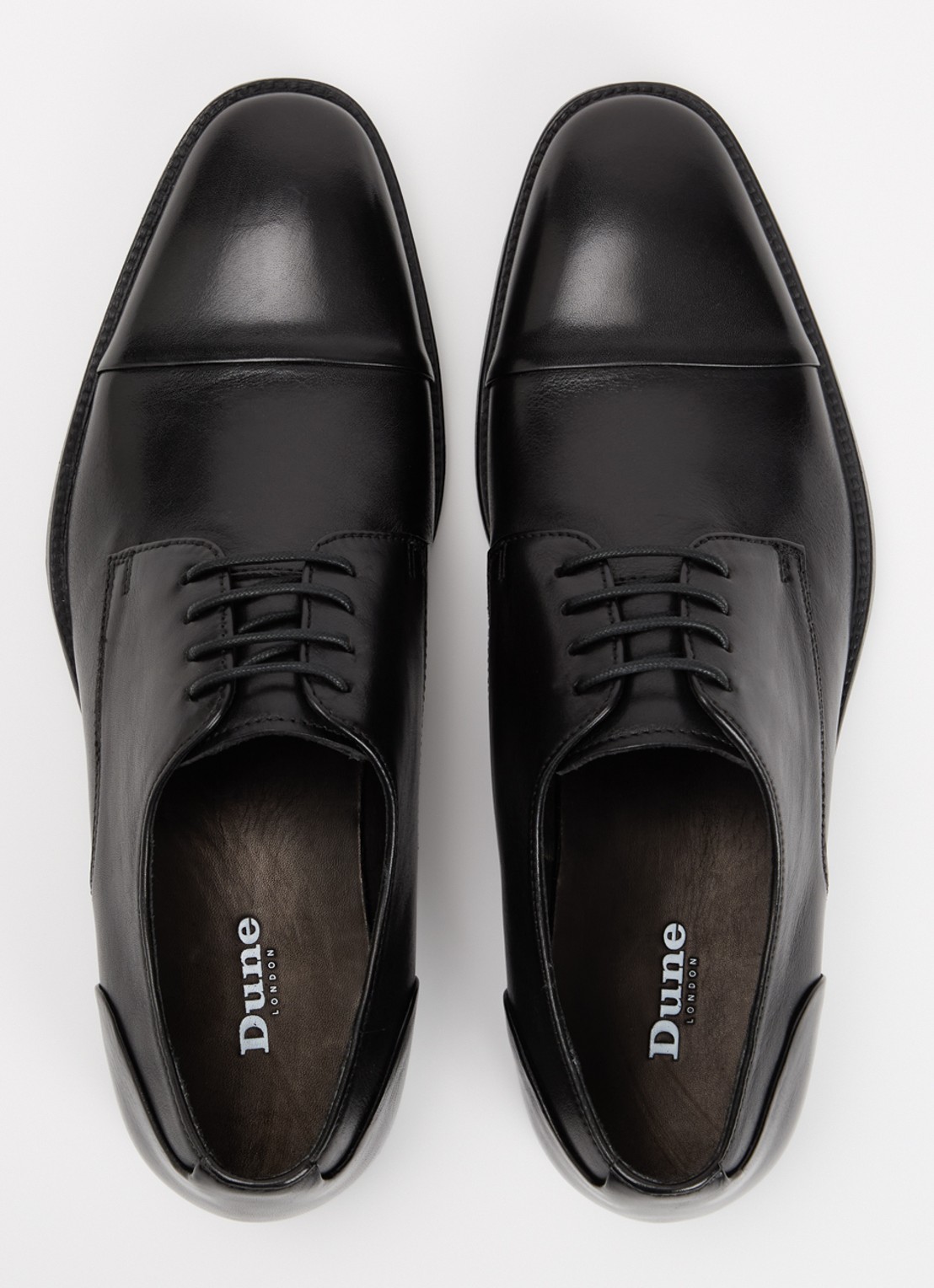 Dune London Suffix veterschoen van leer - detail 3 zwart