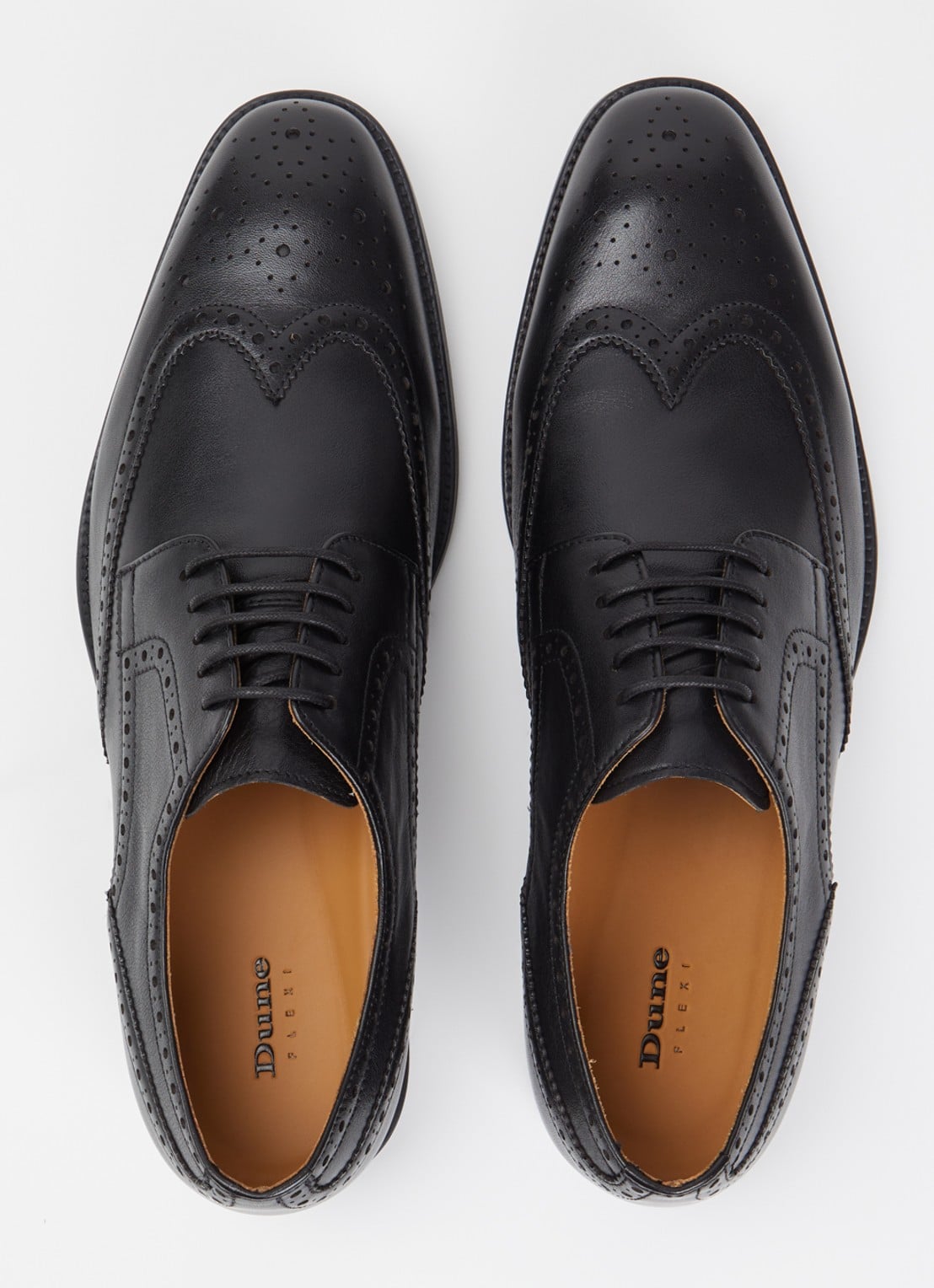 Dune London Sunni brogue van leer - detail 4 zwart