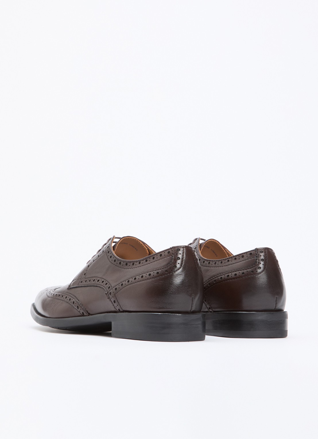 Dune London Sunni brogue van leer - achterkant donkerbruin